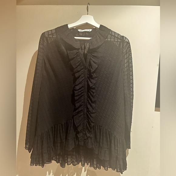 Zara Tops - Transparent Zara Black Blouse, size M AU